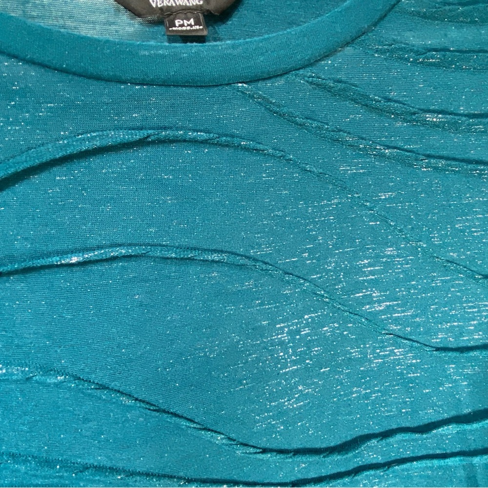 Vera Wang Teal Textured Blouse - Picture 4 of 6